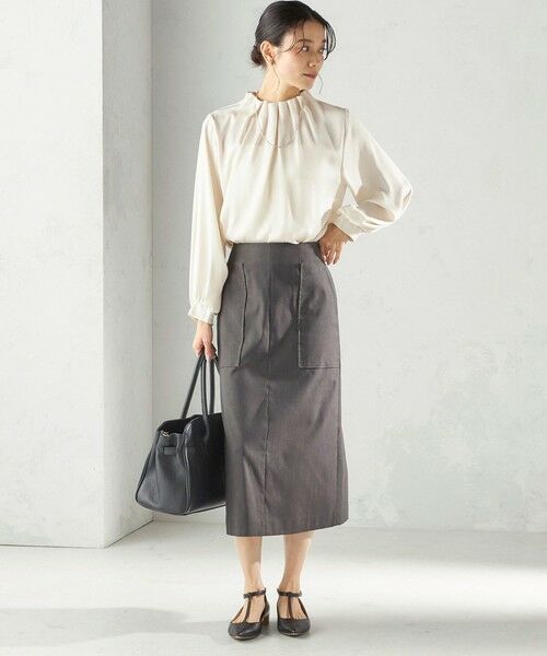 SHIPS / シップス ロング・マキシ丈スカート | 《予約》〈UVカット・吸水速乾・手洗い可能〉綿麻混 オックス ポケット タイト スカート | 詳細1