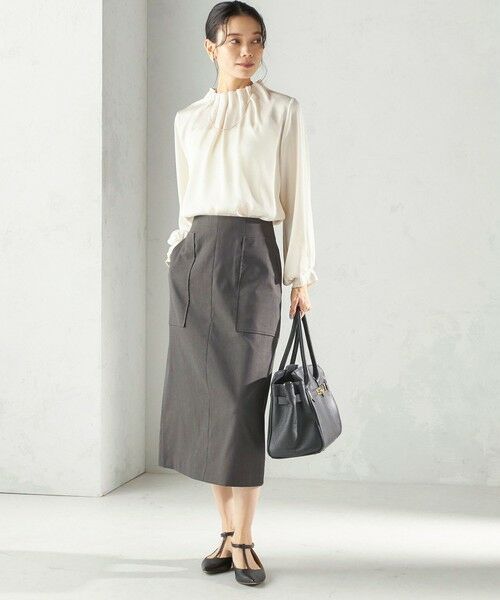 SHIPS / シップス ロング・マキシ丈スカート | 《予約》〈UVカット・吸水速乾・手洗い可能〉綿麻混 オックス ポケット タイト スカート | 詳細2