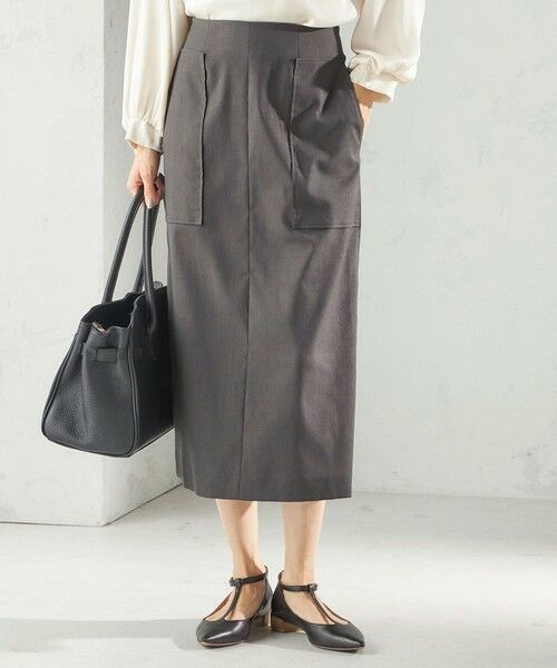 SHIPS / シップス ロング・マキシ丈スカート | 《予約》〈UVカット・吸水速乾・手洗い可能〉綿麻混 オックス ポケット タイト スカート | 詳細5