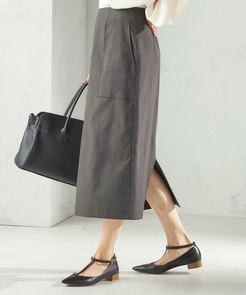 SHIPS / シップス ロング・マキシ丈スカート | 《予約》〈UVカット・吸水速乾・手洗い可能〉綿麻混 オックス ポケット タイト スカート | 詳細6