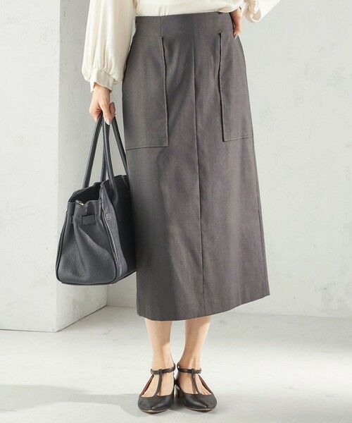 SHIPS / シップス ロング・マキシ丈スカート | 《予約》〈UVカット・吸水速乾・手洗い可能〉綿麻混 オックス ポケット タイト スカート | 詳細8