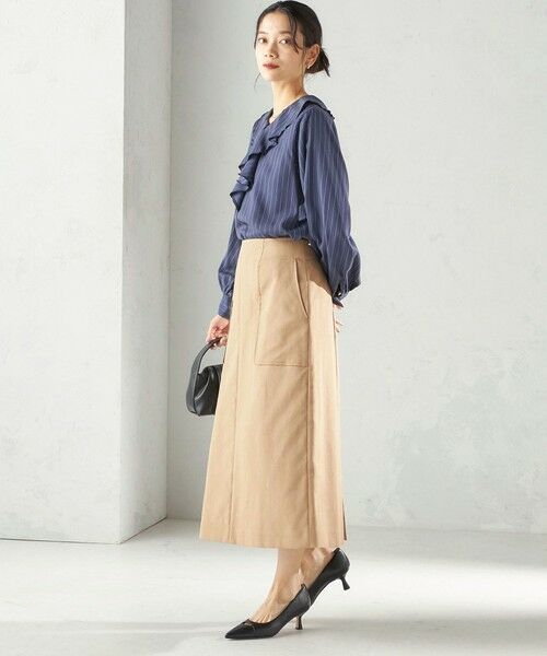 SHIPS / シップス ロング・マキシ丈スカート | 《予約》〈UVカット・吸水速乾・手洗い可能〉綿麻混 オックス ポケット タイト スカート | 詳細25