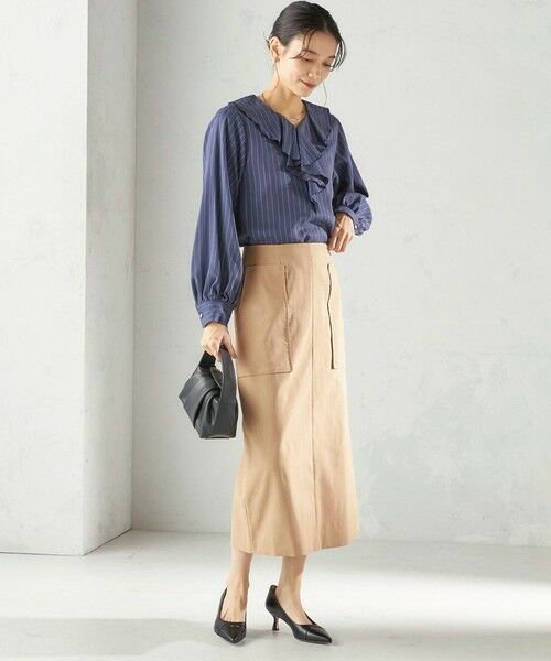 SHIPS / シップス ロング・マキシ丈スカート | 《予約》〈UVカット・吸水速乾・手洗い可能〉綿麻混 オックス ポケット タイト スカート | 詳細27