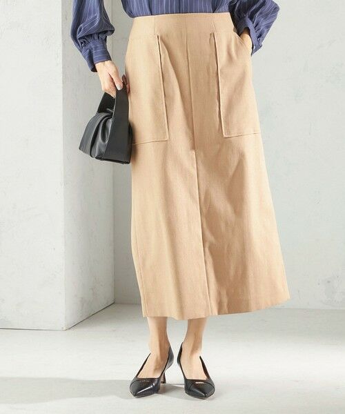 SHIPS / シップス ロング・マキシ丈スカート | 《予約》〈UVカット・吸水速乾・手洗い可能〉綿麻混 オックス ポケット タイト スカート | 詳細28