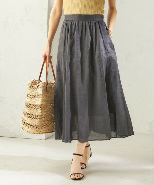 SHIPS / シップス ロング・マキシ丈スカート | 《予約》〈手洗い可能〉ラミー 4 ギャザー スカート | 詳細14