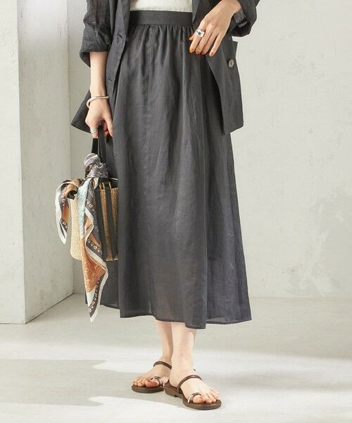 SHIPS / シップス ロング・マキシ丈スカート | 《予約》〈手洗い可能〉ラミー 4 ギャザー スカート | 詳細9
