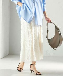 SHIPS / シップス ロング・マキシ丈スカート | 《予約》〈手洗い可能〉シアー カット ジャカード フレア スカート（セレモニー対応可）