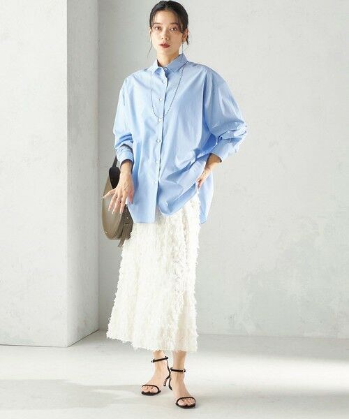 SHIPS / シップス ロング・マキシ丈スカート | 《予約》〈手洗い可能〉シアー カット ジャカード フレア スカート（セレモニー対応可） | 詳細1