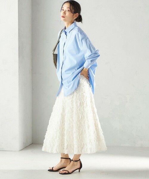 SHIPS / シップス ロング・マキシ丈スカート | 《予約》〈手洗い可能〉シアー カット ジャカード フレア スカート（セレモニー対応可） | 詳細2