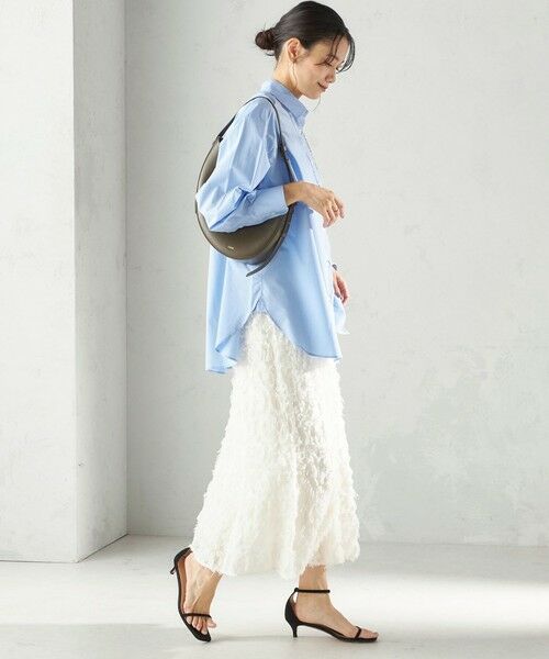 SHIPS / シップス ロング・マキシ丈スカート | 《予約》〈手洗い可能〉シアー カット ジャカード フレア スカート（セレモニー対応可） | 詳細4