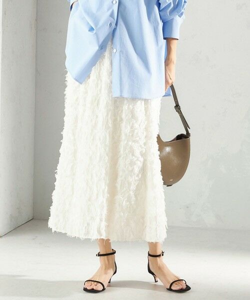 SHIPS / シップス ロング・マキシ丈スカート | 《予約》〈手洗い可能〉シアー カット ジャカード フレア スカート（セレモニー対応可） | 詳細5