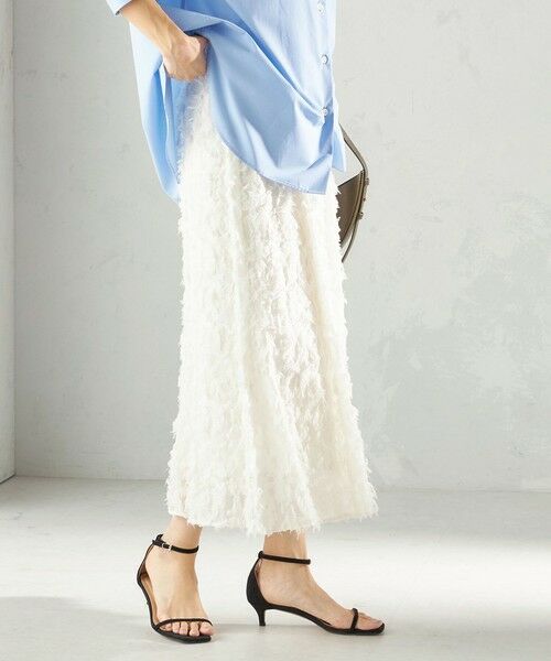 SHIPS / シップス ロング・マキシ丈スカート | 《予約》〈手洗い可能〉シアー カット ジャカード フレア スカート（セレモニー対応可） | 詳細7