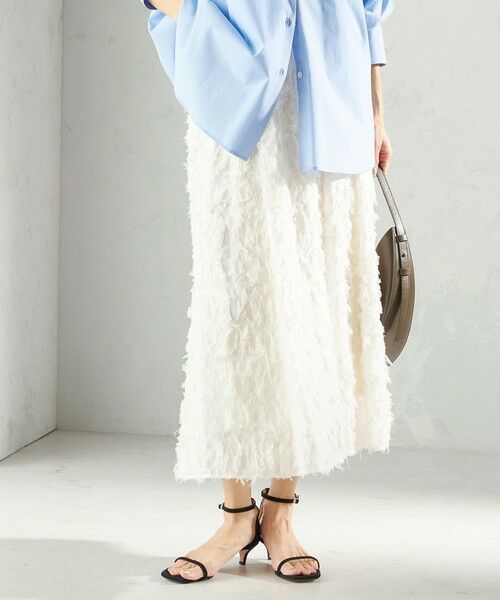 SHIPS / シップス ロング・マキシ丈スカート | 《予約》〈手洗い可能〉シアー カット ジャカード フレア スカート（セレモニー対応可） | 詳細8