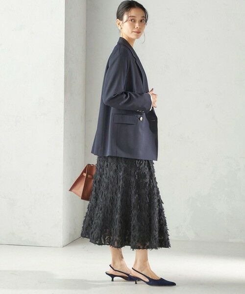 SHIPS / シップス ロング・マキシ丈スカート | 《予約》〈手洗い可能〉シアー カット ジャカード フレア スカート（セレモニー対応可） | 詳細21