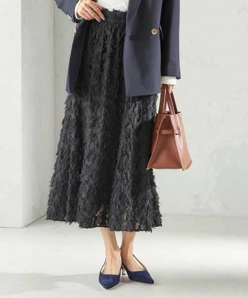 SHIPS / シップス ロング・マキシ丈スカート | 《予約》〈手洗い可能〉シアー カット ジャカード フレア スカート（セレモニー対応可） | 詳細22