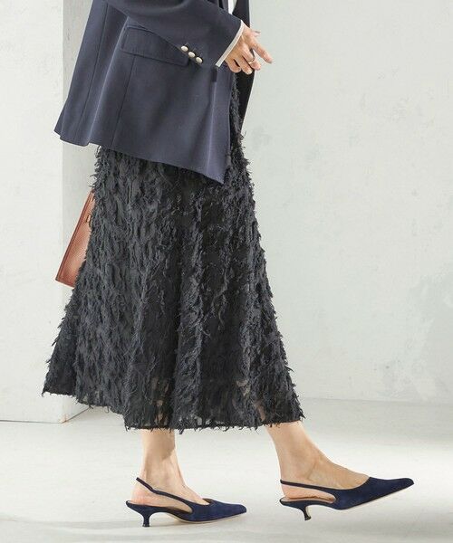 SHIPS / シップス ロング・マキシ丈スカート | 《予約》〈手洗い可能〉シアー カット ジャカード フレア スカート（セレモニー対応可） | 詳細25