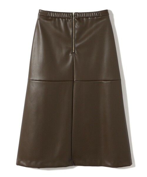 SHIPS / シップス ミニ・ひざ丈スカート | 〈手洗い可能〉合成皮革 ウエスト ゴム スカート | 詳細2