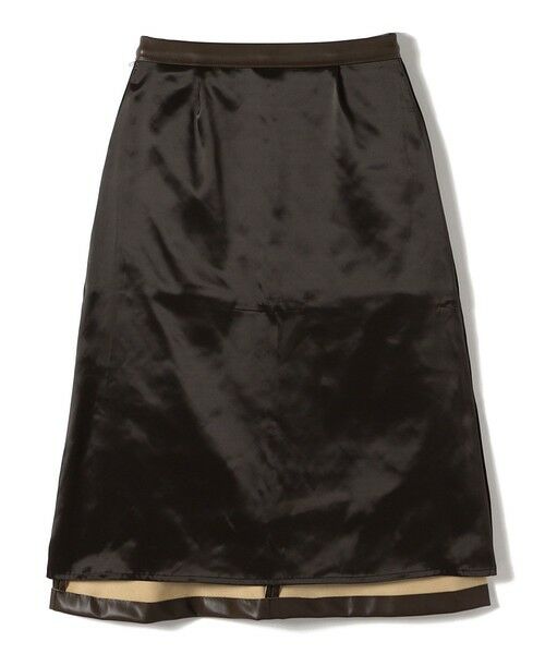 SHIPS / シップス ミニ・ひざ丈スカート | 〈手洗い可能〉合成皮革 ウエスト ゴム スカート | 詳細3