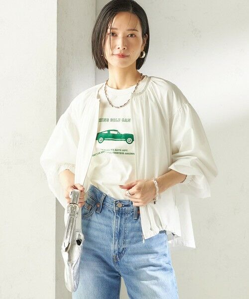 SHIPS / シップス ブルゾン | 《予約》〈 接触冷感 / 撥水加工〉TEXBRID(R) タフタ ギャザー 羽織 ブルゾン | 詳細5