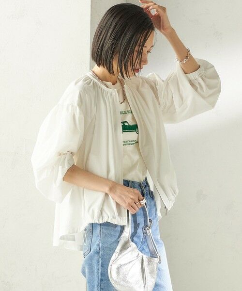 SHIPS / シップス ブルゾン | 《予約》〈 接触冷感 / 撥水加工〉TEXBRID(R) タフタ ギャザー 羽織 ブルゾン | 詳細7