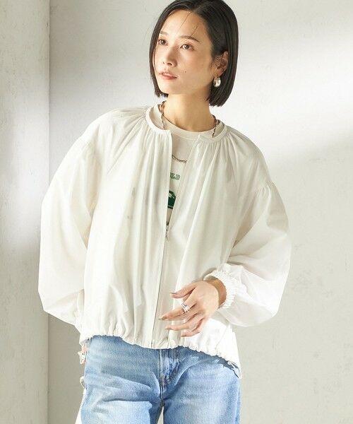 SHIPS / シップス ブルゾン | 《予約》〈 接触冷感 / 撥水加工〉TEXBRID(R) タフタ ギャザー 羽織 ブルゾン | 詳細8