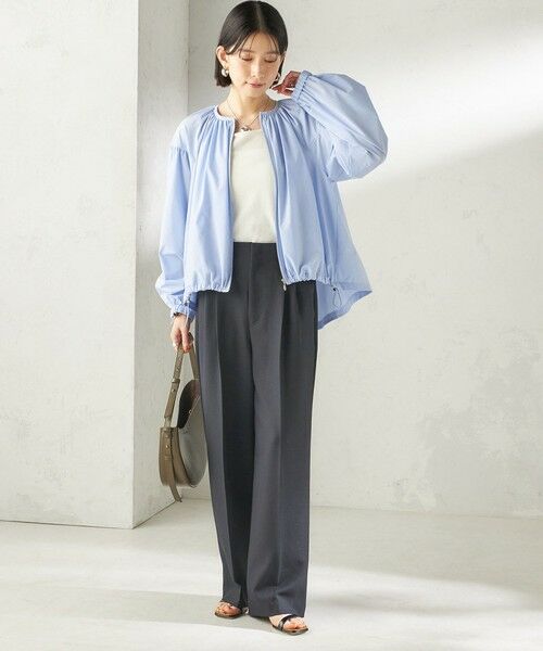 SHIPS / シップス ブルゾン | 《予約》〈 接触冷感 / 撥水加工〉TEXBRID(R) タフタ ギャザー 羽織 ブルゾン | 詳細12