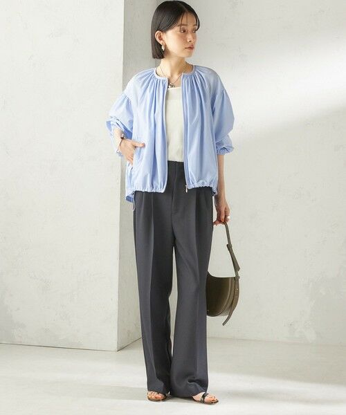 SHIPS / シップス ブルゾン | 《予約》〈 接触冷感 / 撥水加工〉TEXBRID(R) タフタ ギャザー 羽織 ブルゾン | 詳細15