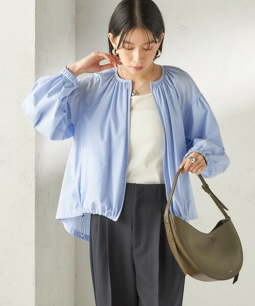 SHIPS / シップス ブルゾン | 《予約》〈 接触冷感 / 撥水加工〉TEXBRID(R) タフタ ギャザー 羽織 ブルゾン | 詳細16