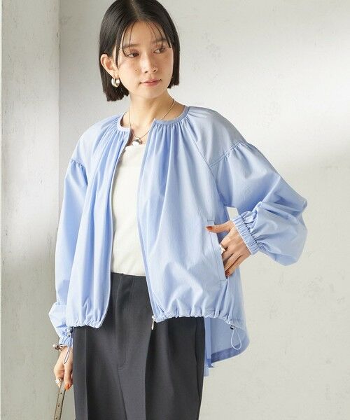 SHIPS / シップス ブルゾン | 《予約》〈 接触冷感 / 撥水加工〉TEXBRID(R) タフタ ギャザー 羽織 ブルゾン | 詳細17