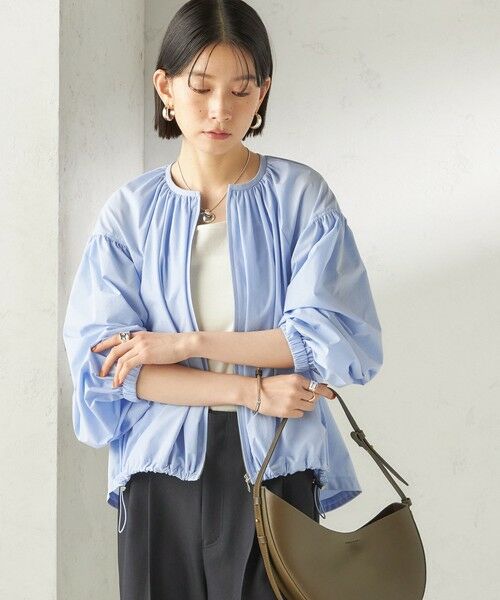 SHIPS / シップス ブルゾン | 《予約》〈 接触冷感 / 撥水加工〉TEXBRID(R) タフタ ギャザー 羽織 ブルゾン | 詳細20