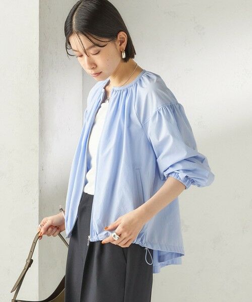 SHIPS / シップス ブルゾン | 《予約》〈 接触冷感 / 撥水加工〉TEXBRID(R) タフタ ギャザー 羽織 ブルゾン | 詳細21