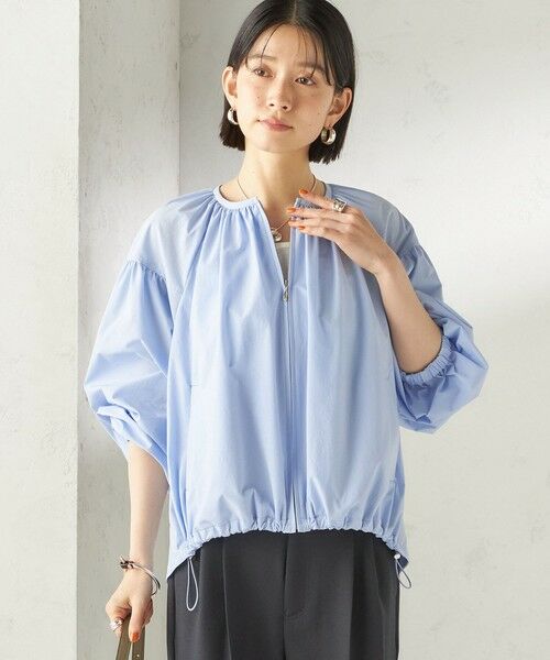 SHIPS / シップス ブルゾン | 《予約》〈 接触冷感 / 撥水加工〉TEXBRID(R) タフタ ギャザー 羽織 ブルゾン | 詳細24