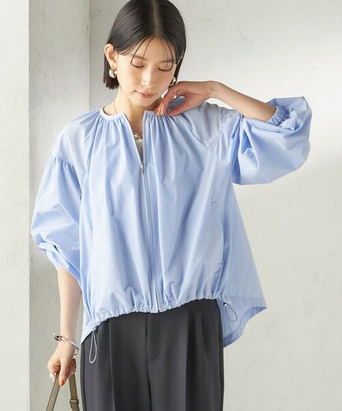 SHIPS / シップス ブルゾン | 《予約》〈 接触冷感 / 撥水加工〉TEXBRID(R) タフタ ギャザー 羽織 ブルゾン | 詳細25