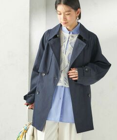 SHIPS / シップス トレンチコート | 《予約》〈撥水加工〉バック ギャザー ドロスト ミディ丈 トレンチ