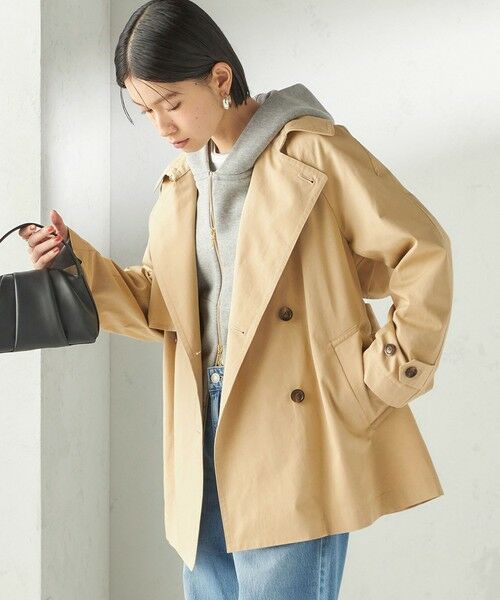 SHIPS / シップス トレンチコート | 《予約》〈撥水加工〉バック ギャザー ドロスト ミディ丈 トレンチ | 詳細15