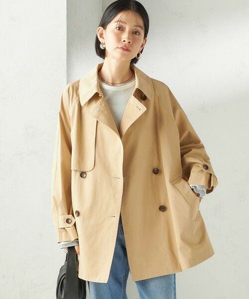 SHIPS / シップス トレンチコート | 《予約》〈撥水加工〉バック ギャザー ドロスト ミディ丈 トレンチ | 詳細4