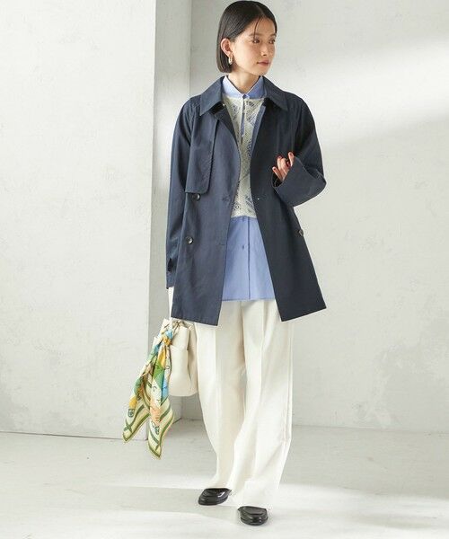 SHIPS / シップス トレンチコート | 《予約》〈撥水加工〉バック ギャザー ドロスト ミディ丈 トレンチ | 詳細28