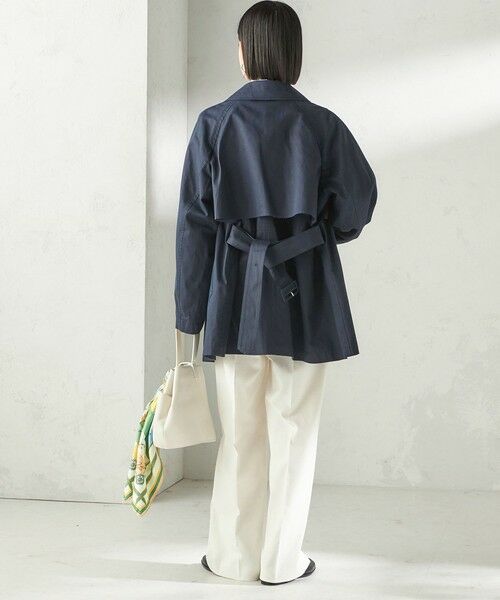 SHIPS / シップス トレンチコート | 《予約》〈撥水加工〉バック ギャザー ドロスト ミディ丈 トレンチ | 詳細30