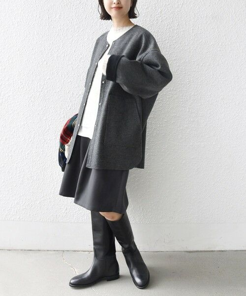 SHIPS / シップス その他アウター | セミ 梳毛 配色 リバー ノーカラー コート | 詳細2