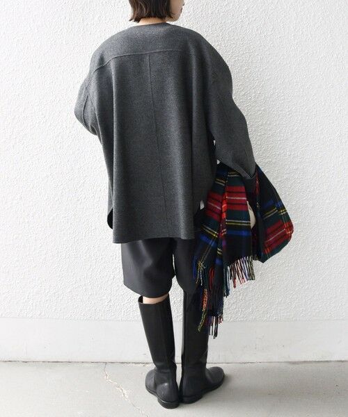 SHIPS / シップス その他アウター | セミ 梳毛 配色 リバー ノーカラー コート | 詳細3