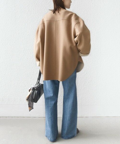 SHIPS / シップス その他アウター | セミ 梳毛 配色 リバー ノーカラー コート | 詳細14