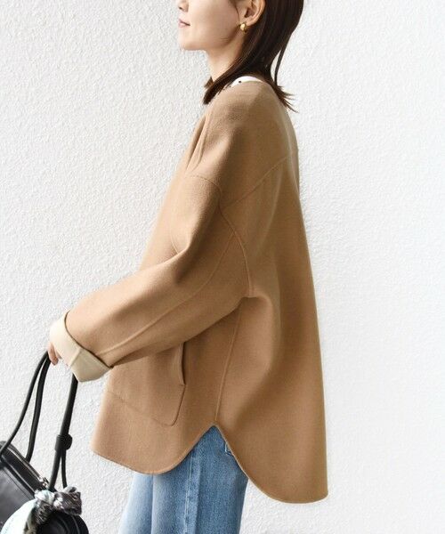 SHIPS / シップス その他アウター | セミ 梳毛 配色 リバー ノーカラー コート | 詳細17