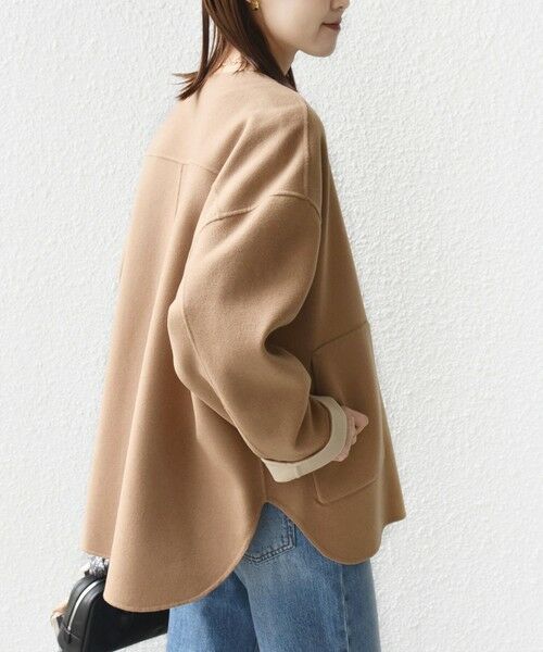 SHIPS / シップス その他アウター | セミ 梳毛 配色 リバー ノーカラー コート | 詳細19