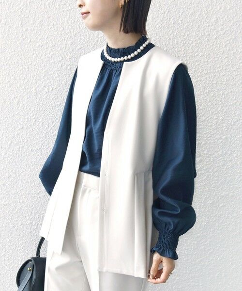 SHIPS / シップス ベスト | ダブル クロス ジレ オフホワイト（セレモニー対応可） | 詳細16