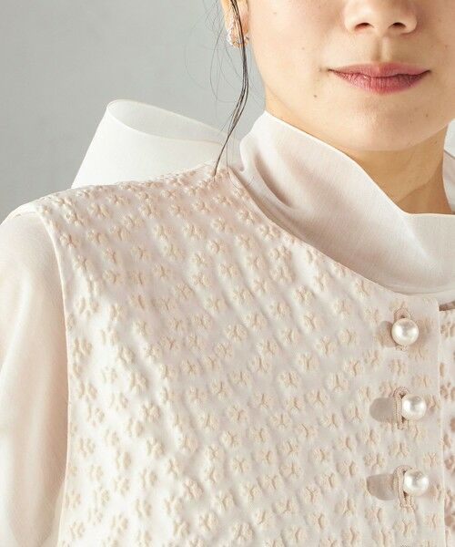 SHIPS / シップス ベスト | 《予約》ミニ フラワー ジャカード パール モチーフ ボタン ジレ（セレモニー対応可） | 詳細13