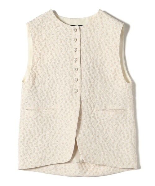 SHIPS / シップス ベスト | 《予約》ミニ フラワー ジャカード パール モチーフ ボタン ジレ（セレモニー対応可） | 詳細14