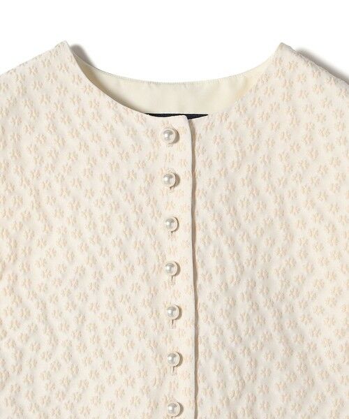 SHIPS / シップス ベスト | 《予約》ミニ フラワー ジャカード パール モチーフ ボタン ジレ（セレモニー対応可） | 詳細16