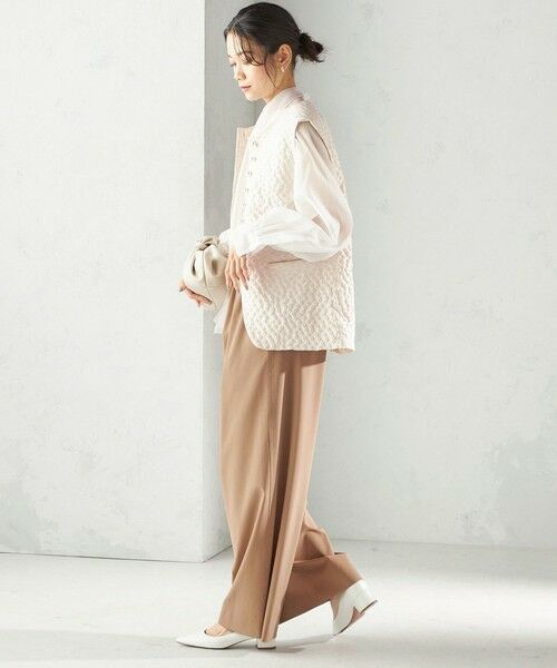 SHIPS / シップス ベスト | 《予約》ミニ フラワー ジャカード パール モチーフ ボタン ジレ（セレモニー対応可） | 詳細3