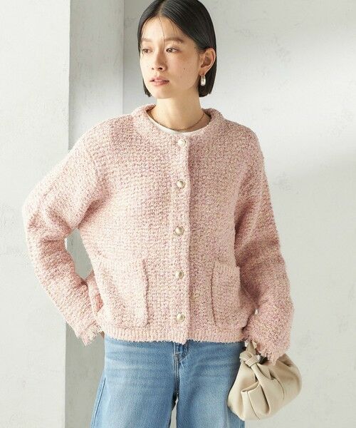 SHIPS / シップス ノーカラージャケット | 《予約》〈手洗い可能〉ミックスカラー ニット ジャケット | 詳細8