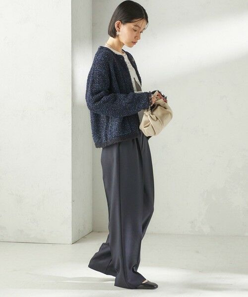 SHIPS / シップス ノーカラージャケット | 《予約》〈手洗い可能〉ミックスカラー ニット ジャケット | 詳細14